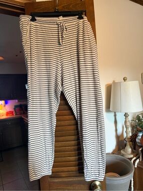 Madewell Ribbed cotton striped joggers XL